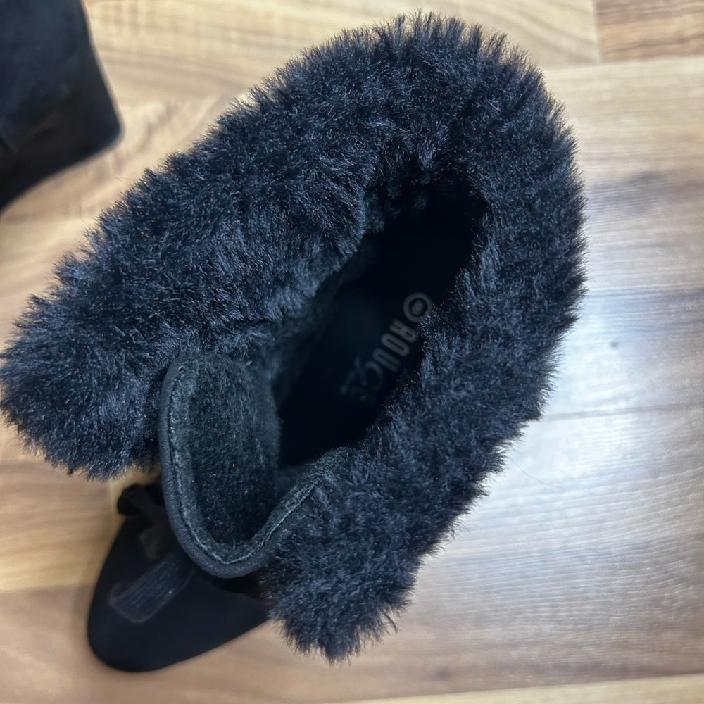 Rouge Helium Faux Fur Black Suede Boots, Size 8 - Picture 6 of 8
